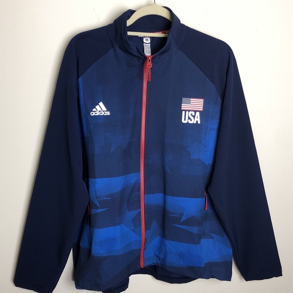 adidas Tops - Adidas USA Team  Volleyball Warm Up Jacket Women's Size XL